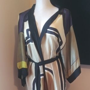 Geometric Crepe Silk Robe